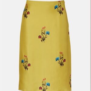 Marni Yellow Floral silk Skirt